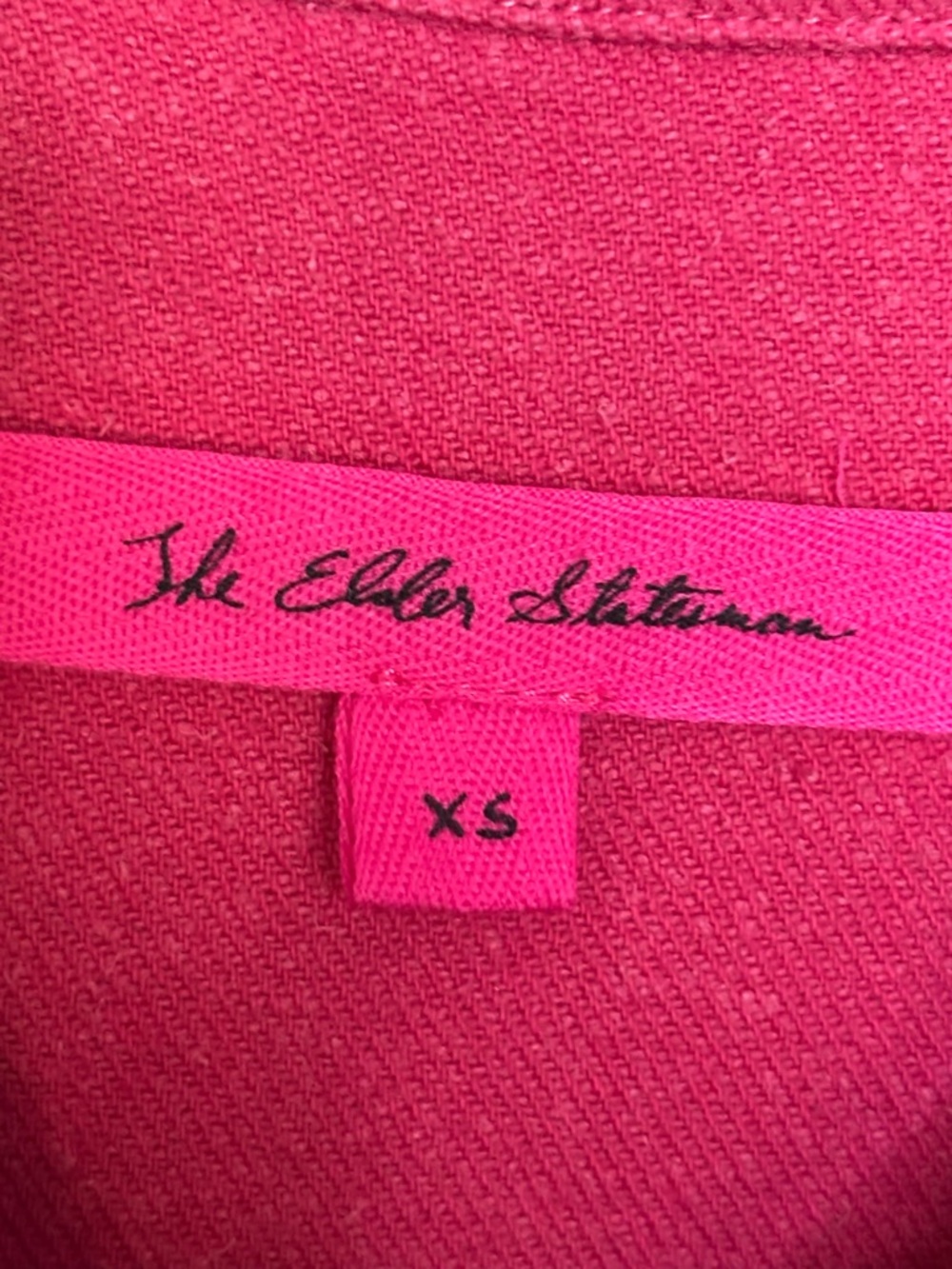 Nwt The Elder Statesman Raspberry Cotton/Silk Button-Up Oversized Shacket Sz Xs — image 4 of 8